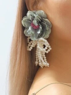 Elegant Flower Imitation Pearl Bowknot Party And Wedding Dangle Earrings -Zolucky Sales Store 33c0dbf5f4e17aeff92407d0d6df230c