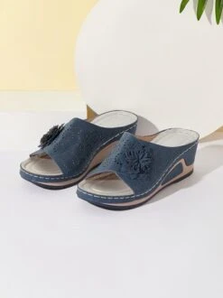 3D Floral Cutout Upper Vintage Bohemian Wedge Slippers -Zolucky Sales Store 33d456cf7ad286da7a1959584a6c2b3c