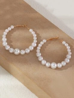 Elegant Gradient Size Imitation Pearl Hoop Earrings -Zolucky Sales Store 3403fefeffed71af5c6c9ca3255e909e