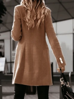 Casual Plain Long Sleeve Buckle Coat -Zolucky Sales Store 34dad5b65d1c6a0c2c52608f7cf8f1ab