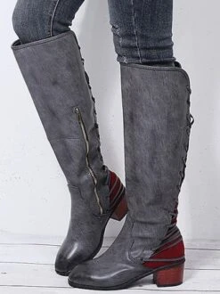 Chunky Heel Casual Plain Fashion Boots