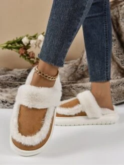 Color Block Casual Faux Fur Paneled Toe-covered Slippers 16 Color Block Casual Faux Fur Paneled Toe-covered Slippers -Zolucky Sales Store 3563cf9b97a04a9a9c44c81d81a54810 1698916472918