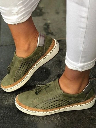 Women Hollow-Out Round Toe Flat Sneakers 1 Women Hollow-Out Round Toe Flat Sneakers