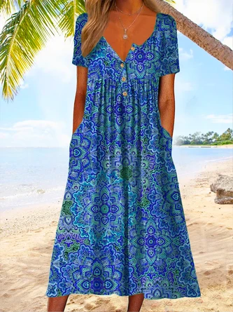 Boho Casual Short Sleeve Dress 5 Boho Casual Short Sleeve Dress - Image 5