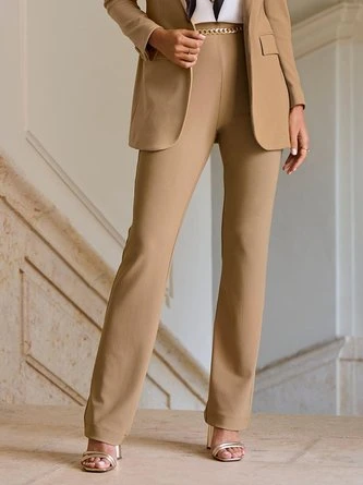 Daily Casual Plain Zipper Commuting Fashion H-Line Long Straight Pants 11 Daily Casual Plain Zipper Commuting Fashion H-Line Long Straight Pants - Image 11