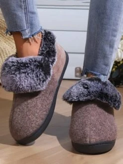 Ethnic Casual Autumn Faux Fur Fluffy Slippers
