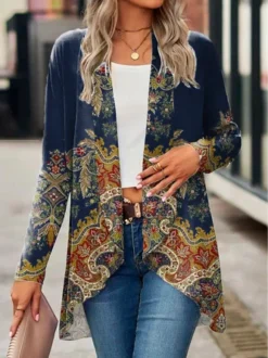 Vintage Ethnic Print Casual Loose H-Line Jersey Long Sleeve Kimono 10 Vintage Ethnic Print Casual Loose H-Line Jersey Long Sleeve Kimono -Zolucky Sales Store 385958a2283de0625495200a2ebc69c1