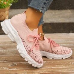 Mesh Fabric Plain Casual All Season Flyknit Sneakers -Zolucky Sales Store 38c8a75d934b23939397caab5949c972