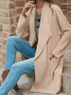 Plain Casual Loose Trench Coat -Zolucky Sales Store 390c70899eed2af017787c26fe5fff4a