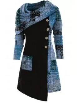 Cowl Neck Casual Cotton Knitting Dress -Zolucky Sales Store 397da130a8b621b9bdb67b088117ee1a