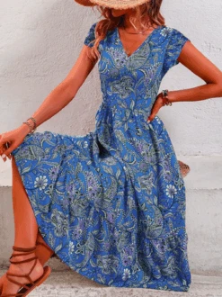 Vacation Paisley Printed Dress -Zolucky Sales Store 39d36c1a140ab9784d766fa0e34ef279