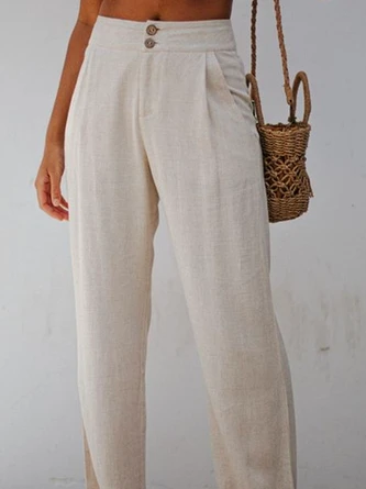 Cotton Casual Buttoned Pants 2 Cotton Casual Buttoned Pants - Image 2