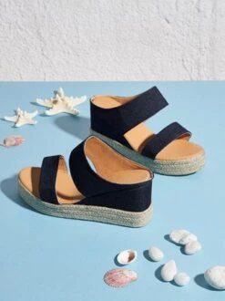 Beach Vacation Straw Wedges Sandals -Zolucky Sales Store 3a6561216ed3e4f7e34ed28dc92f1ad9