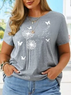 Plus Size Crew Neck Loosen Short Sleeve T-Shirt -Zolucky Sales Store 3ae180bc9e3ec701dfee918e20070be5