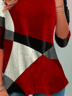 Plus Size Abstract Print Jersey Crew Neck Casual Loose Daily H-Line Long Sleeve T-Shirt -Zolucky Sales Store 3b7734e559b251a272d488a2f8bda595