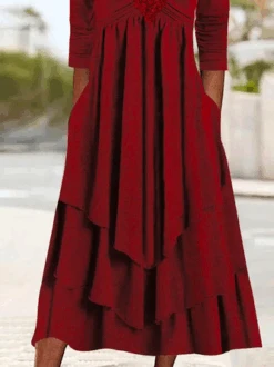 Plain Cotton Casual Lace Dress -Zolucky Sales Store 3bc34b1037a35db6987a7bfc2085418d