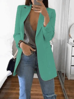 Long Sleeve Shawl Collar Shift Blazer 27 Long Sleeve Shawl Collar Shift Blazer -Zolucky Sales Store 3be7b36a55036aec1d17cb41784293a1