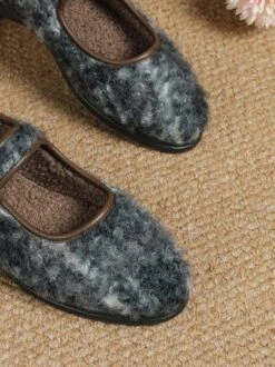 Casual Wool-blend Ombre Adjustable Buckle Mary Jane Shoes -Zolucky Sales Store 3c4d59c7331021e81d519bc1c8b8c4be