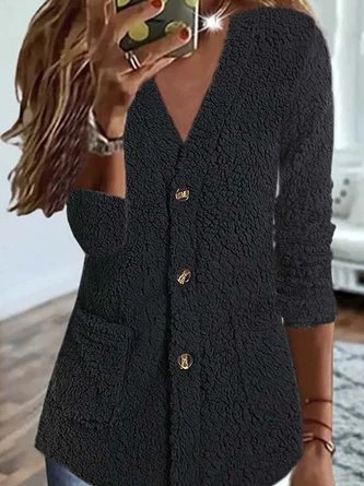 Plain Casual Teddy Jacket 3 Plain Casual Teddy Jacket - Image 3