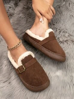 Casual Winter Warmth Flocked Mules -Zolucky Sales Store 3c5f6c06787f77fa9993597cd72c9d45