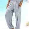 Women's Pockets Plain Casual Pants