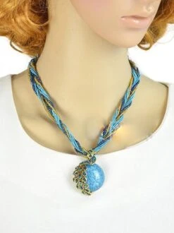Peacock Rhinestone Beads Pendant Necklaces -Zolucky Sales Store 3e0e7849aedb3c766f4a6f9698ef7136