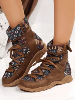 Faux Suede Ethnic Autumn Casual Western Boots