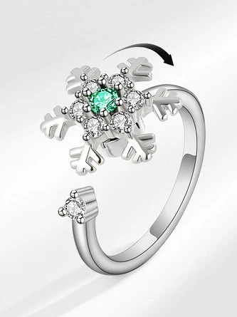 Christmas Rotatable Snowflake Rhinestone Adjustable Ring -Zolucky Sales Store 3ea187718585cc31971eb74bdcb05908