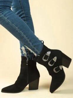 Vintage Multi Buckle Chunky Heel Boots -Zolucky Sales Store 3eb57b4e14bc4c1cbe1c8d03ca7bbf62 1699326794185