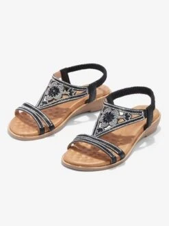 Floral Rhinestone Cutout Wedge Sandals -Zolucky Sales Store 3ec74c0ced2cd7012ce0d1e922a74e44