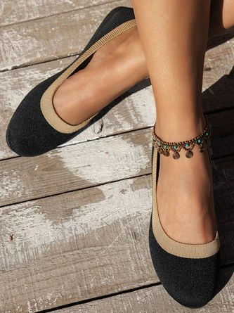 Casual Color-block Comfy Insole Flat Shallow Shoes 8 Casual Color-block Comfy Insole Flat Shallow Shoes - Image 8