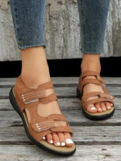 Vintage Embroidery Hook And Loop Comfy Sole Flat Sandals -Zolucky Sales Store 3f24db5369896cf2d7495c4462f9539e