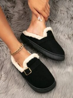 Casual Winter Warmth Flocked Mules -Zolucky Sales Store 3f6e9af9000ff96be149bac96dcb8b6c