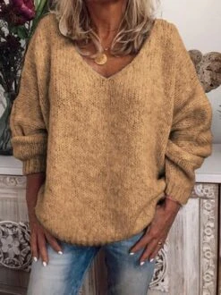 Solid Long Sleeve Sweater -Zolucky Sales Store 4 4 jpg 1571284302334