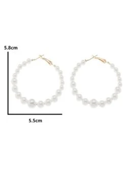 Elegant Gradient Size Imitation Pearl Hoop Earrings -Zolucky Sales Store 40483c0d351078e70a117e72615efc47