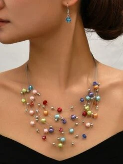 Crystal Earrings Imitation Pearl Turquoise Layer Sets -Zolucky Sales Store 40b9a9f02e3178f2a6bc295b575a73f1