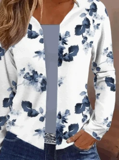 Floral Casual Loose V Neck Kimono -Zolucky Sales Store 41f2c88655093f7a4eef1b819eab94dc