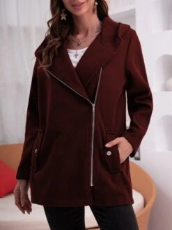 Hooded Asymmetrical Zipper Jacket Coat Overcoat -Zolucky Sales Store 42cc3bce8daa3d68dc546ba161130c4c