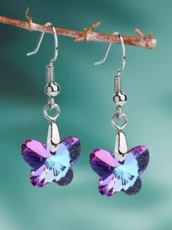 Butterfly Crystal Party Dangle Earrings