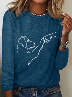 Dog Fist Bump Simple Crew Neck Long Sleeve Shirt 14 Dog Fist Bump Simple Crew Neck Long Sleeve Shirt -Zolucky Sales Store 450f5bac94bd010acb34197368ce9863