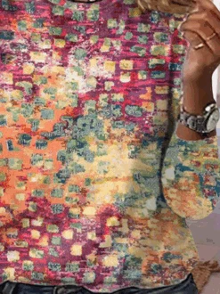 Plus Size Loose Abstract Long Sleeve Casual T-Shirt -Zolucky Sales Store 454447c414845b1ccfeb0cad36a649e3