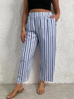 Plus Size Casual Loose Striped Pants -Zolucky Sales Store 454ec2fc9789146c27e27ab96a3ff652