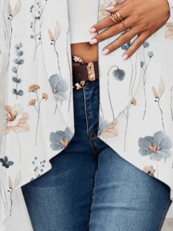 Floral Lapel Collar Casual Knitted Kimono -Zolucky Sales Store 467d3b7a1854bdf706d6ee19800c396c