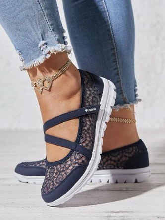 Breathable Hollow Out Lace Panched Casual Slip-on Sneakers 7 Breathable Hollow Out Lace Panched Casual Slip-on Sneakers - Image 7