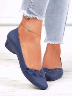 Comfortable Soft Sole Waterproof Pointed Toe Shallow Mouth Chunky Heel Shoes -Zolucky Sales Store 47816b9a529e8987787913bfd165475e