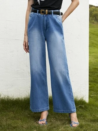 Loose High Waist Plain Urban Wide Leg Long Jeans 9 Loose High Waist Plain Urban Wide Leg Long Jeans - Image 9