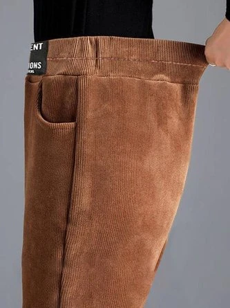 Tight Pocket Stitching Corduroy Fleece Casual Pants 5 Tight Pocket Stitching Corduroy Fleece Casual Pants - Image 5