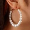 Elegant Gradient Size Imitation Pearl Hoop Earrings