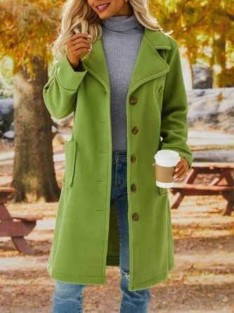 Solid Long Sleeve Cotton-Blend Overcoat 19 Solid Long Sleeve Cotton-Blend Overcoat - Image 19