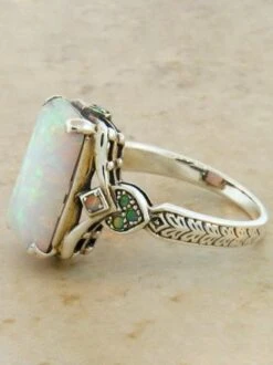 Vintage White Opal Ancient Silver Ring -Zolucky Sales Store 4a2e0524276f12066756d23cb31ef9a6